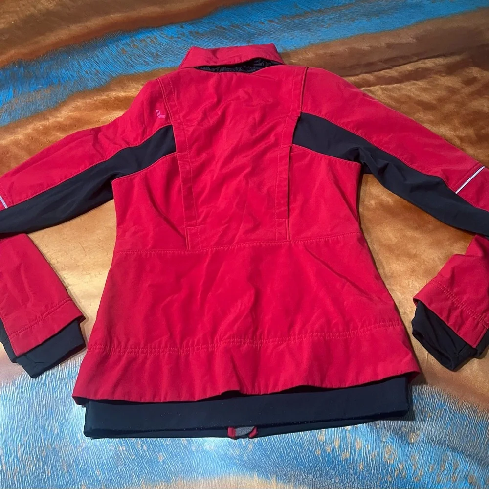 Lole Full zip jacket size small red black pink full zip Thumbholes